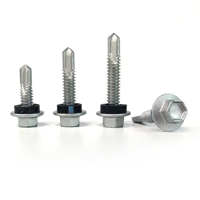 Hot sale  high strength  zinc flange hexagon Hex Washer Flange head self-drilling drilling screw