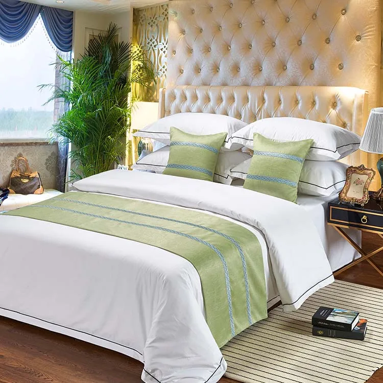 New arrival 400tc bedsheet 100 cotton bedding set used hotel linen for sale