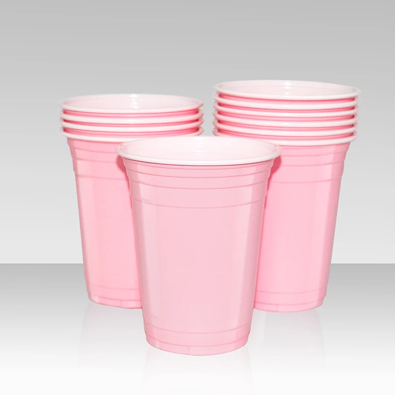 wholesale plastic cup 16OZ PP cups plastic party solo multi-color double-layer pp cup