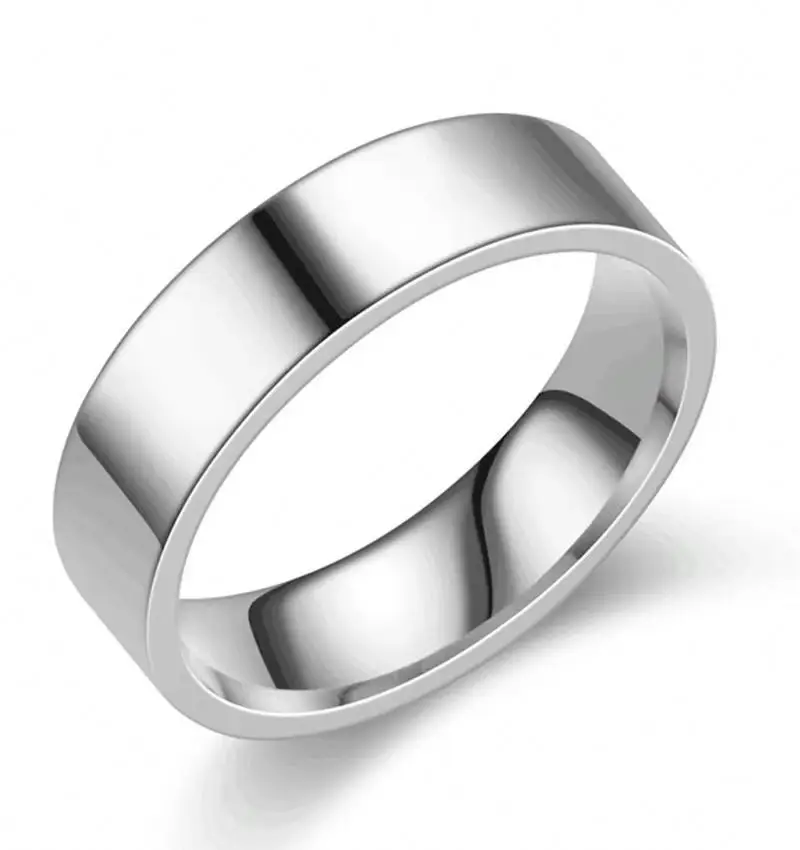 Simple plain face aperture titanium steel ring for women fashion light luxury  ring for men cross-border hand jewelry