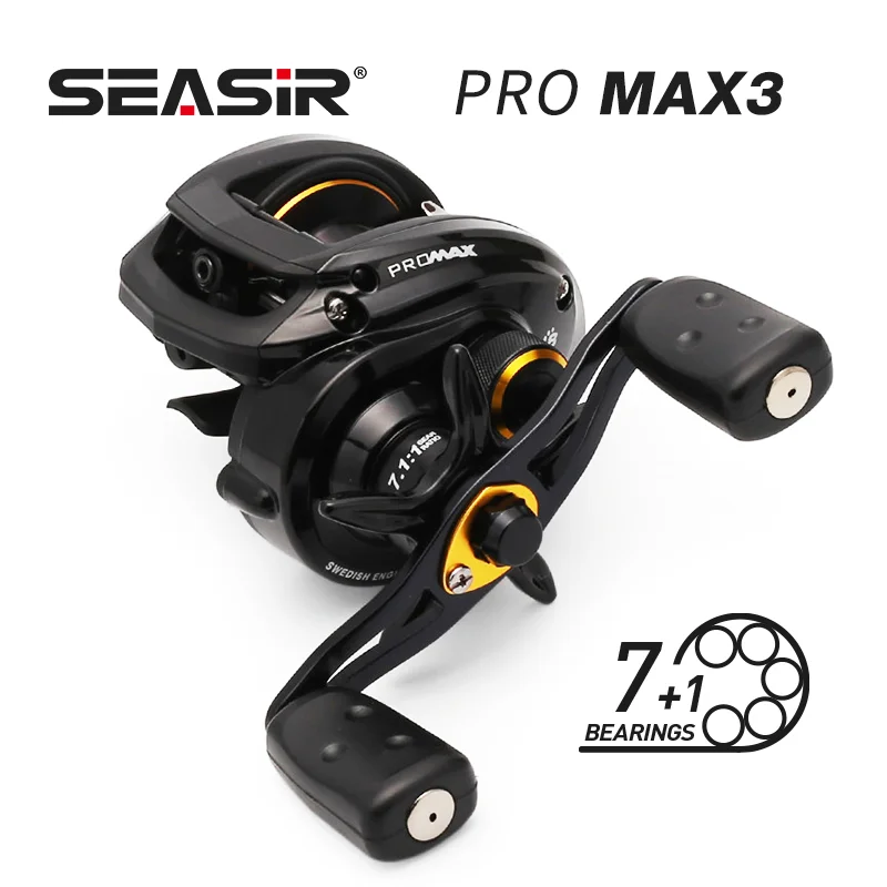 Seasir Baitcasting Fishing Reel Pro Max Composite Material 7.1:1 High Gear Ratio 7+1bb Bearing Cheap Fishing Reels