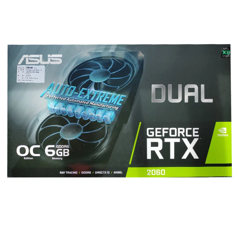for asus DUAL RTX2060 O6G EVO Geforce Gddr6 Computer Graphics Card Wholesale New 6gb Black Gaming