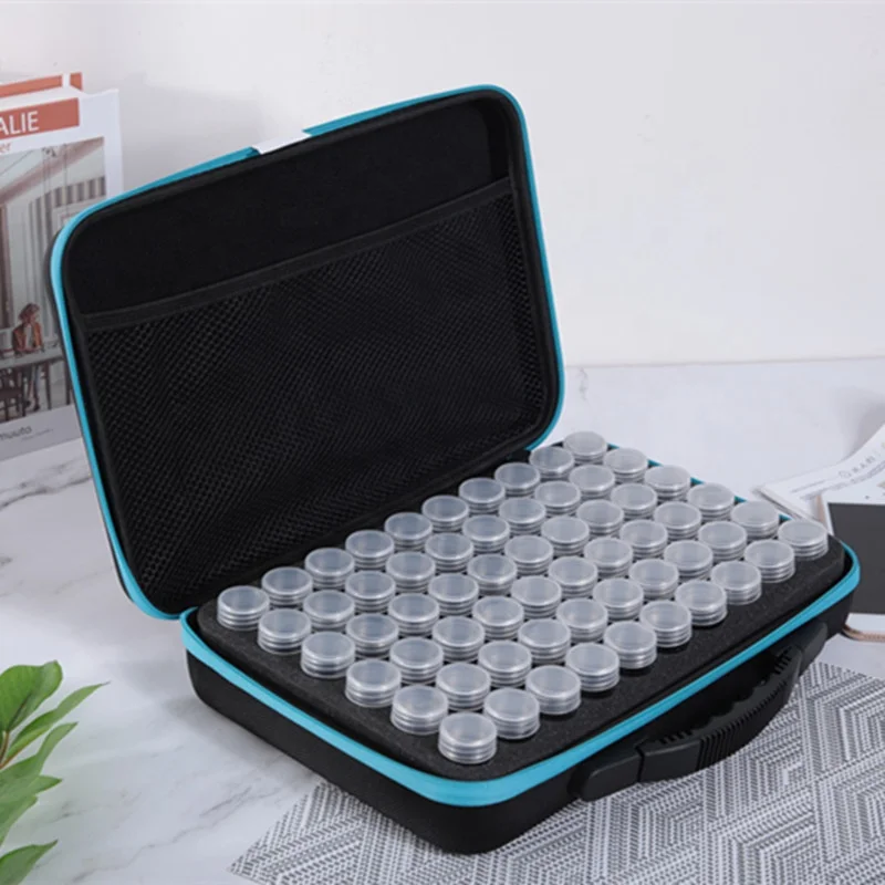 plastic eva essential oil storage carry case 15ml eva hard shell case cosmetic pouch bag for 60pcs oil bottles