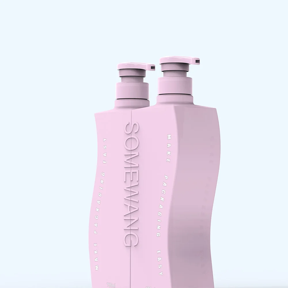 PET Combination Bottle Plastic Shampoo and Conditioner Bottles with Plastic Pump Wholesale Hot Selling Custom 520ml Cosmetic