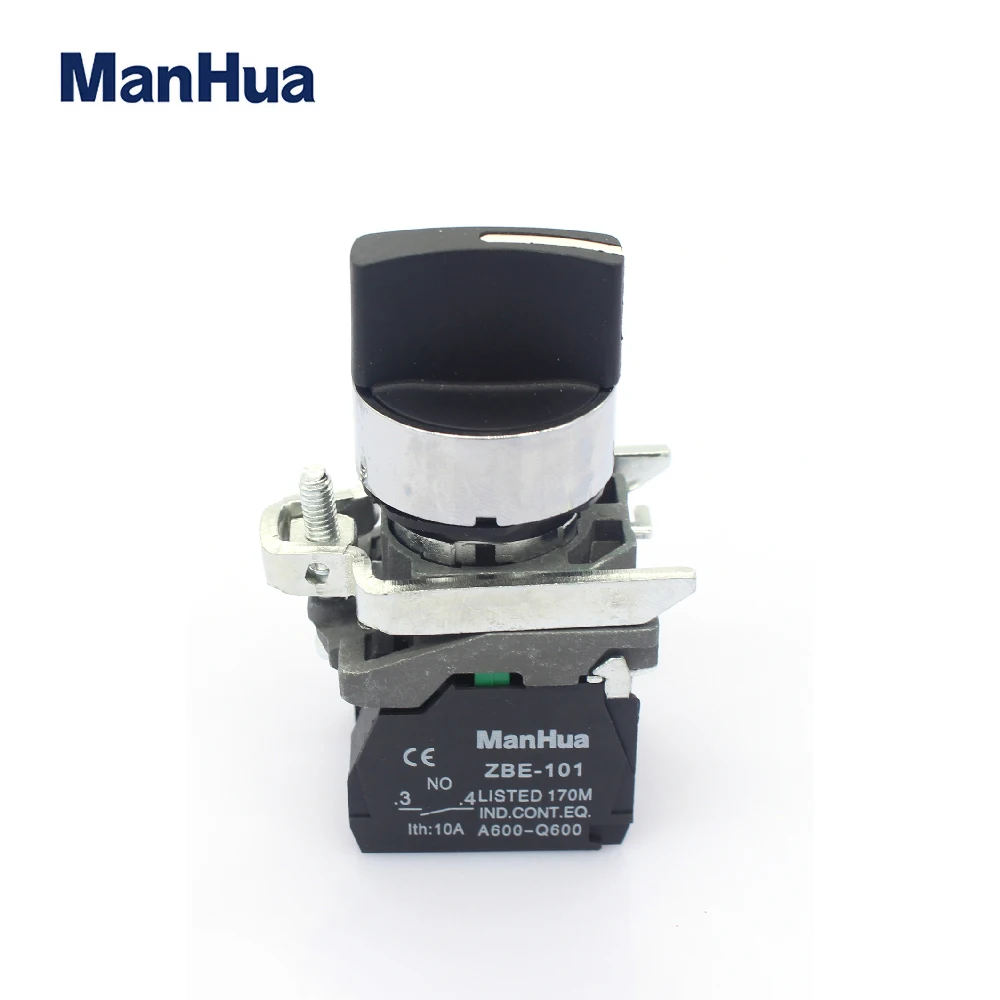 ManHua XB4-BD33 3 way selector switch push button switch  rotary three position 2NO