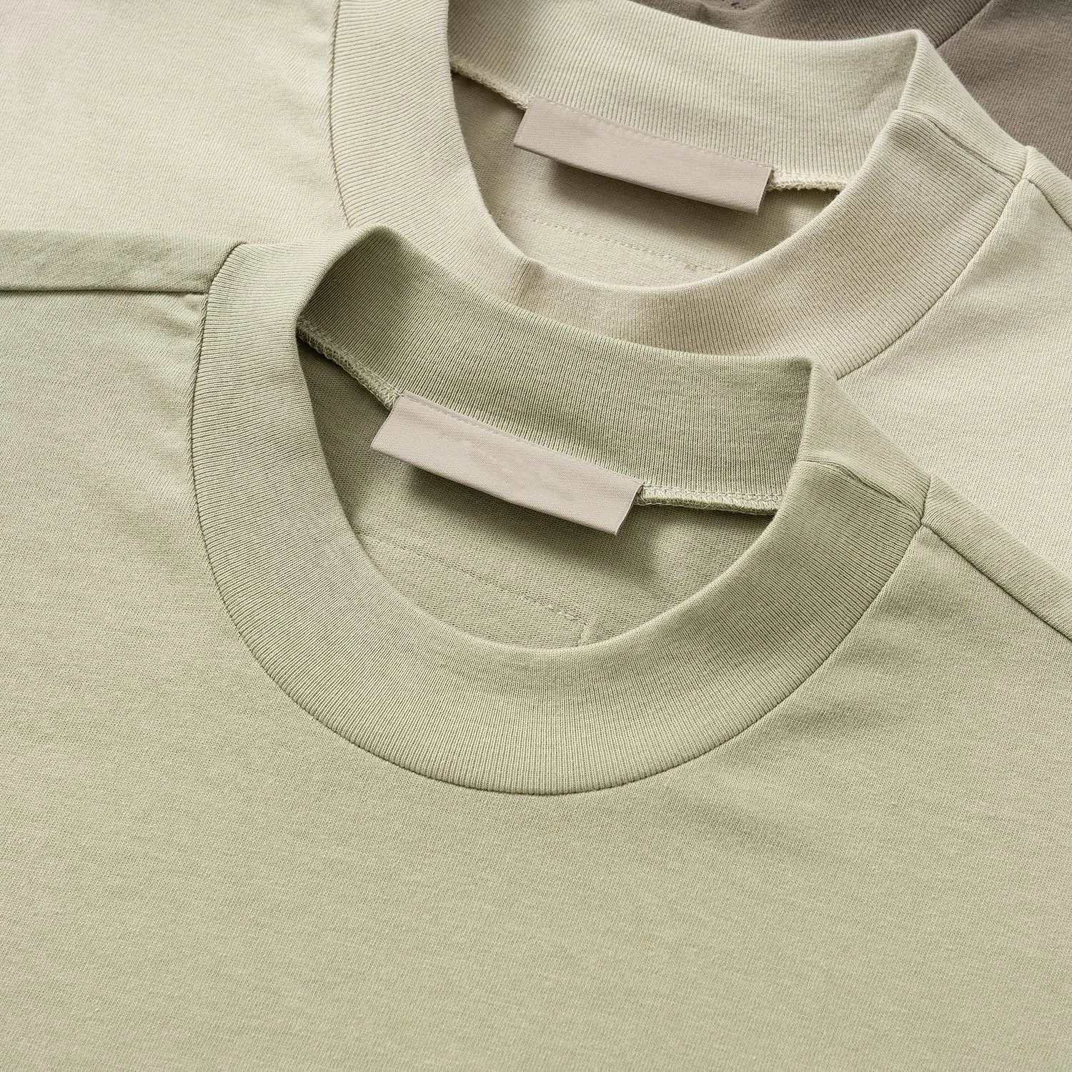 Premium Ribbed Collar Heavyweight Cropped Boxy T Shirt Men Screen Printing Custom Cut and Sew Cotton Spandex T Shirts