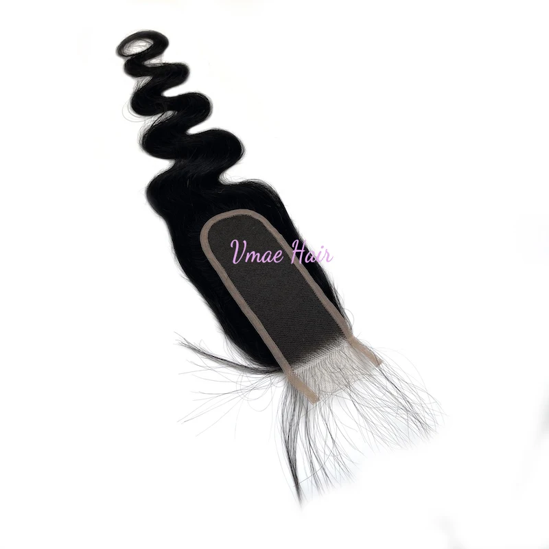 VMAE Wholesale Virgin Human Hair Extensions Cuticle Aligned Raw Peruvian Body Wave 2*6 HD Lace Closure Straight 100g Transparent