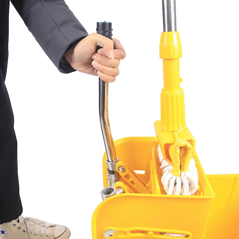 Heavy Duty Industrial Floor Cleaning Plastic Mop Mopping Trolley Bucket Brooms Wringer Set With Wheels