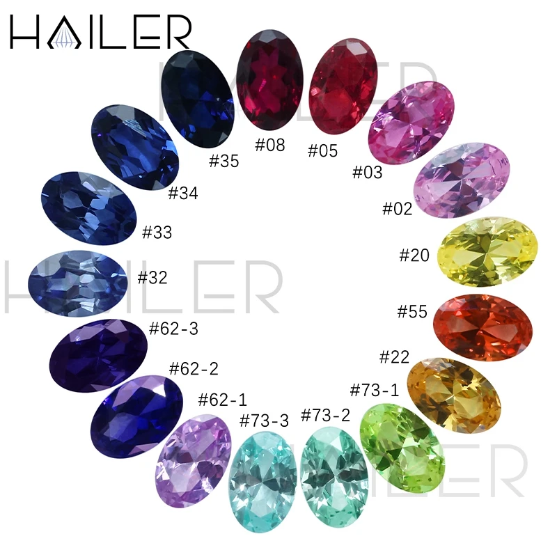 Hailer wholesale oval shape price Lab Grown gemstone Hydrothermal created synthetic corundum sapphire loose stones