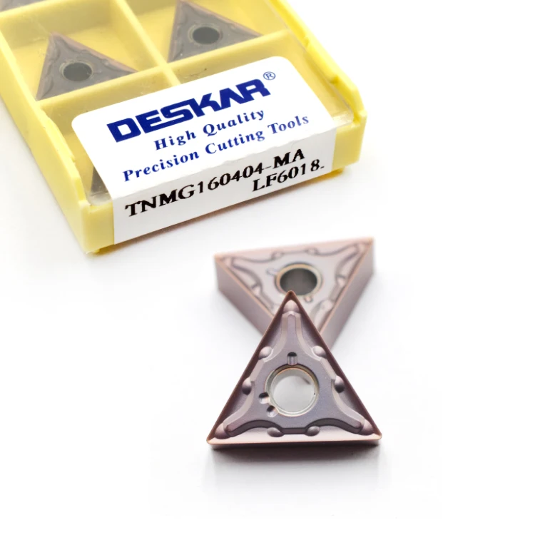 Deskar TNMG160404-MA LF6018 TNMG160408 ЧПУ токарно-винторезный станок Инструменты вставки карбида, просечки пазов и Cut Двусторонняя обработка лезвия
