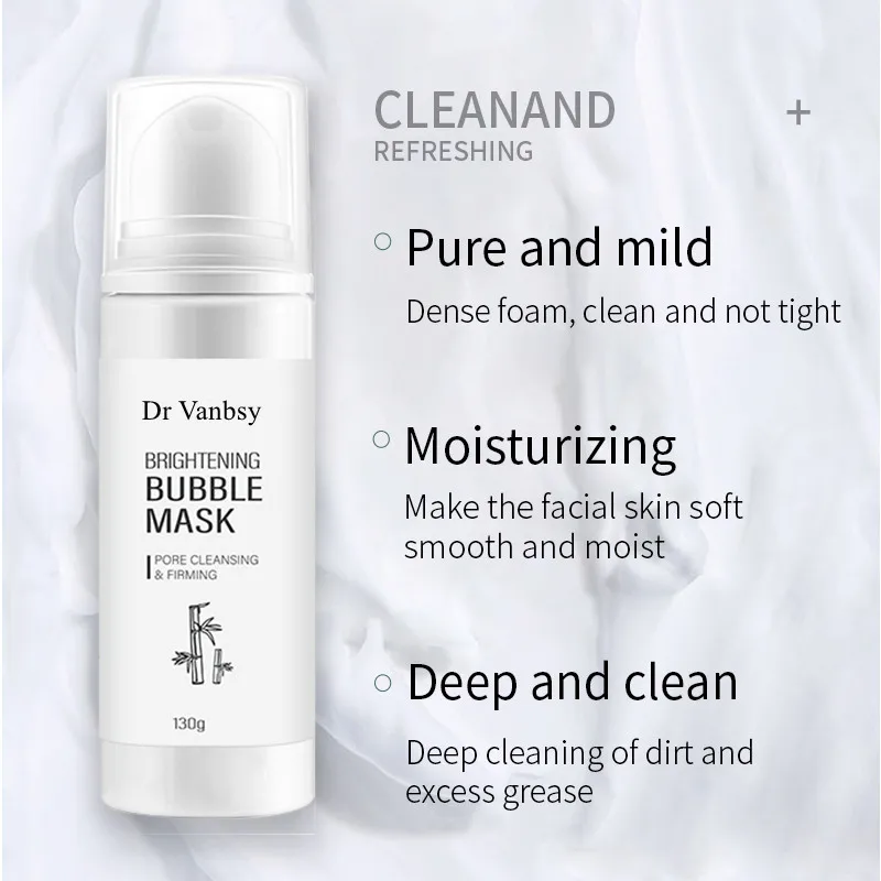 Wholesale Private Label  Face Care Products Deep Cleansing Moisturizing Bubble Clay Mask Customized logo