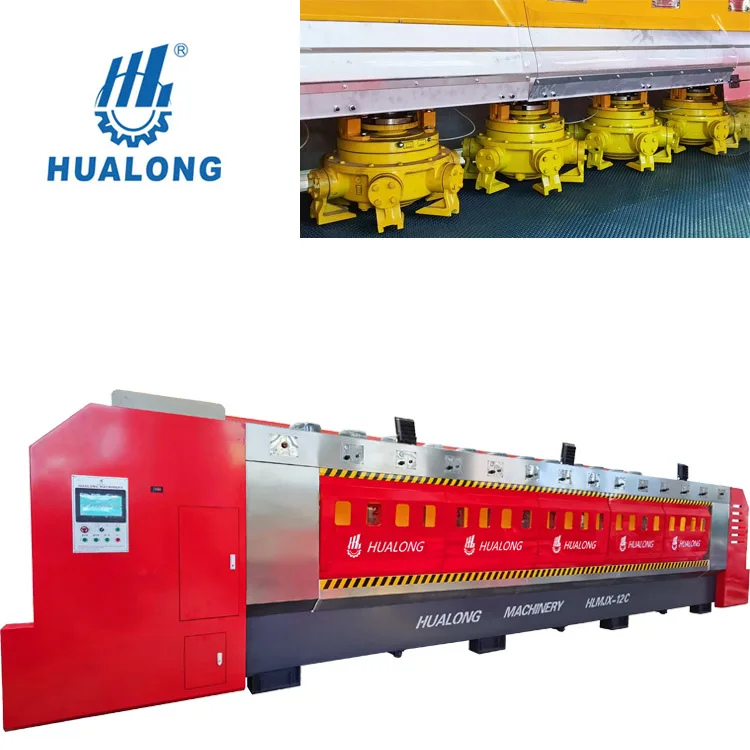 HUALONG stonemachinery HLMJX-12C Автоматическая полировальная машина для камня полировки камней с несколькими