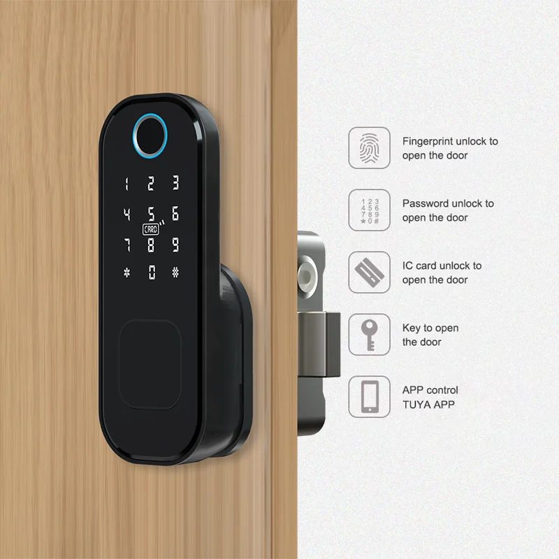 Smart Double Side Fingerprint Door Lock Remote Control High Security Key Tuya Digital Door Lock