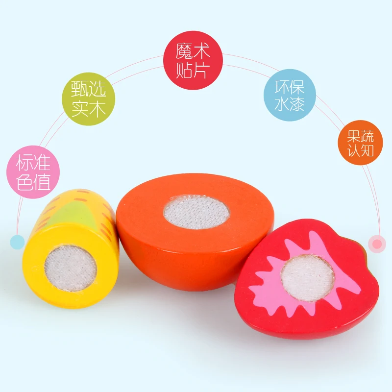 New Montessori Early Education Wooden Pretend Play Cutting Toy Box Fruit Vegetable Cutting Toy For Kids