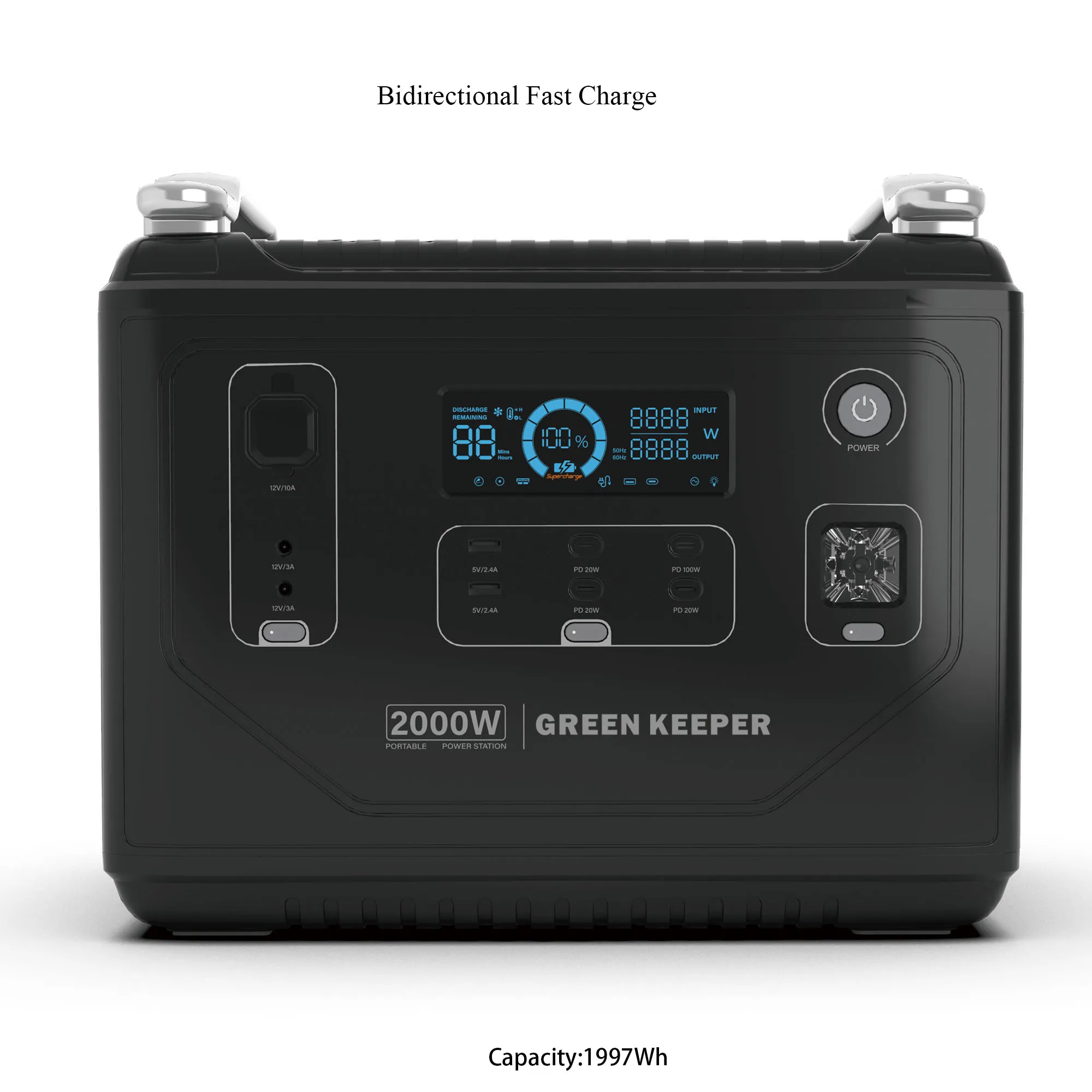 Big Power Bidirectional Fast Charge Customized 2000W Emergency Multi Function Generator For Home