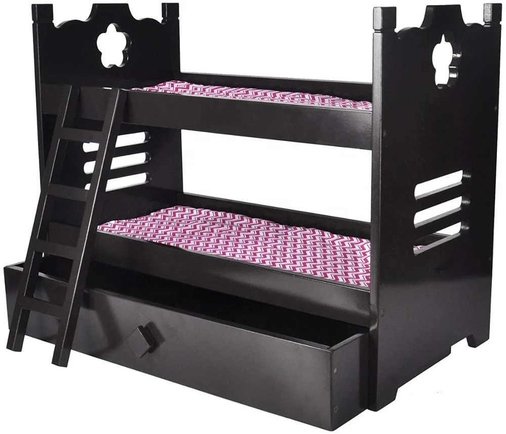 Готовая к отправке белая кровать, кукла из темного дерева, мебель для куклы, деревянная кукольная кровать