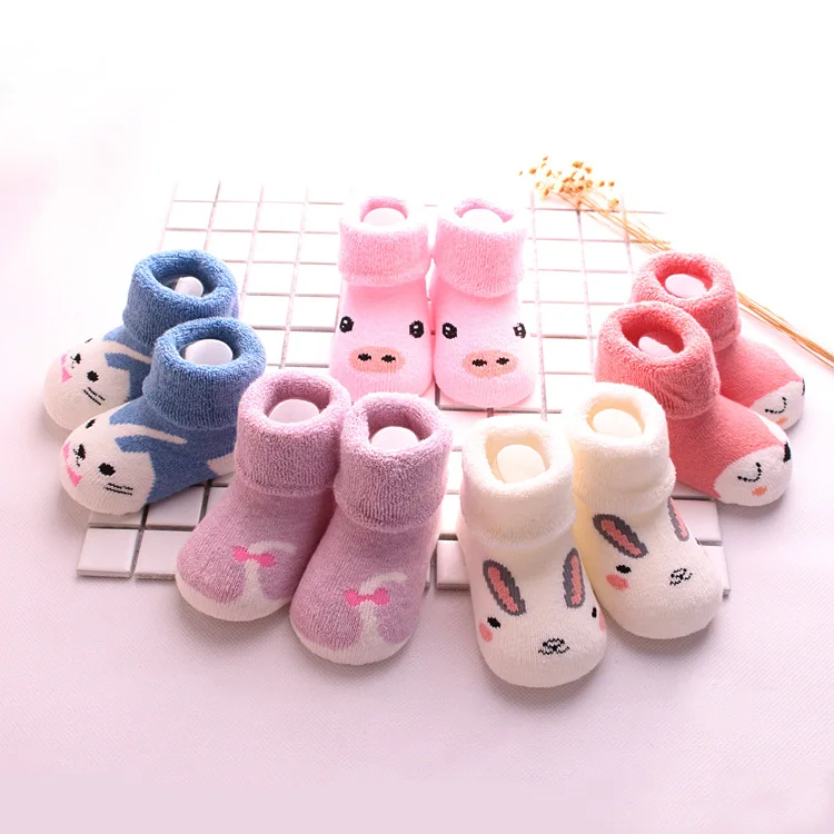 0-3 Years New Lovely Colorful Baby Socks Non-Slip Casual Baby Terry Socks Autumn Winter Use Mix Infant Crew Socks Wholesale