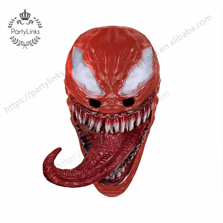 Cosmask Venom Mask Halloween Dark Cosplay Superhero Venom Long Tongue Latex Horror Mask Halloween