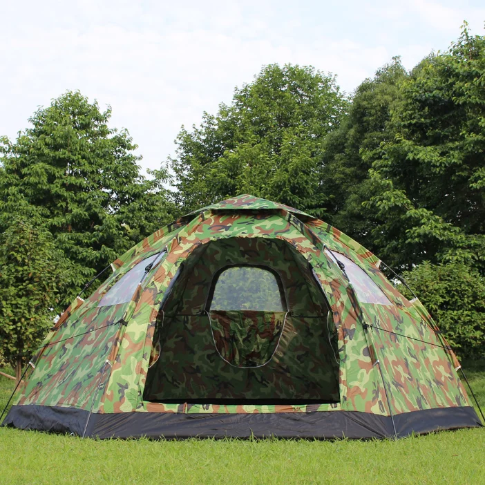 Automatic Multi Person Tent Outdoor 3-8 People Hexagonal Camping Tent Rainproof Windproof Speed Opening Luxury Tent