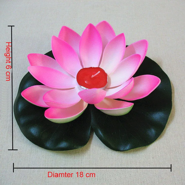 Factory Colorful  Chinese Lotus  Water Floating Lantern Flower Lights  Floating Lotus Water Lantern With Candle