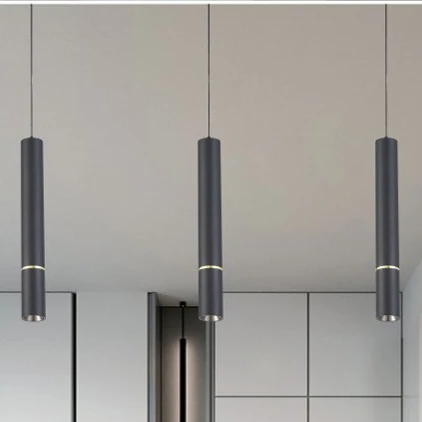 Simple led Pendant Light Long Tube lamp Modern Kitchen Lamp Dining Room Bar Counter Shop hang lamp Cylinder Pipe Pendant Lights
