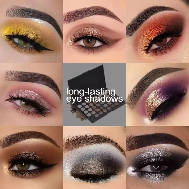 Low Moq Private Label Makeup Highly Pigmented Long Lasting Matte Shimmer Eye Shadow Pallet Make For Blue Eyes