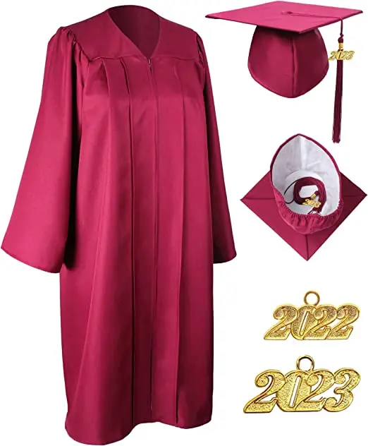 Factory graduation charms uniform graduation gown with cap high school and university