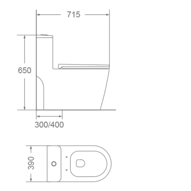 Hot-Selling modern One-Piece Siphonic Ceramic Toilet Dual-Flush Floor Mounted Hotels Bathrooms Villas-300mm S-trap Roughing-in