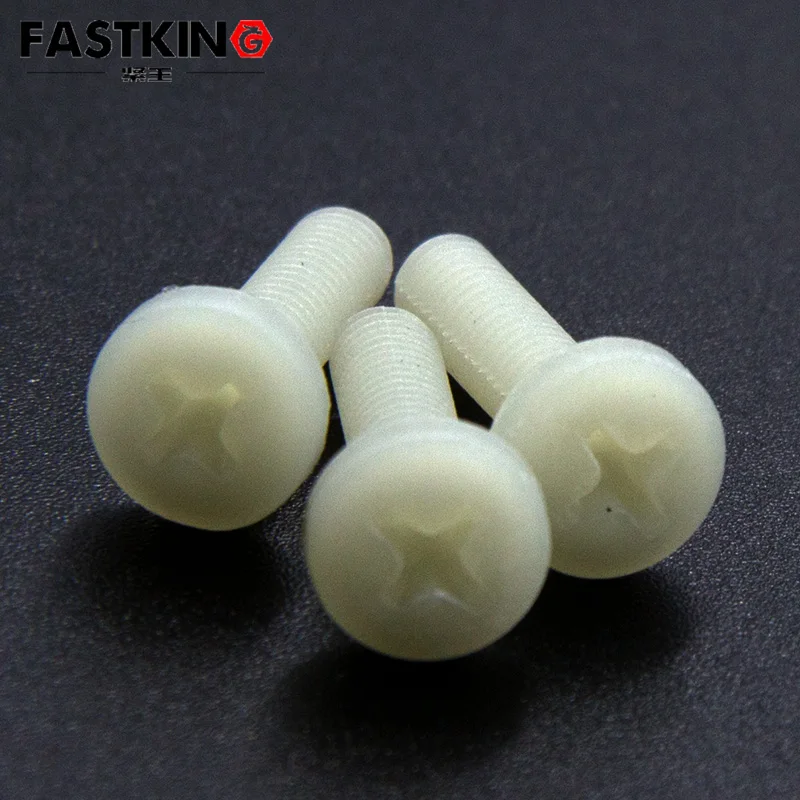 PA66+50% glass fiber nylon cross pan head machine screws M4*16 round head screws