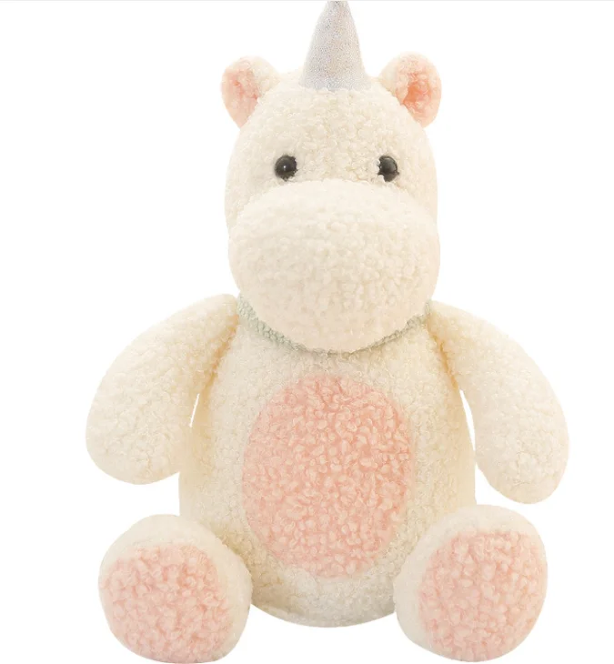 Factory directly sell cute cartoon animal wedding gift unicorn hippo dinosaur plush toy for baby kid children