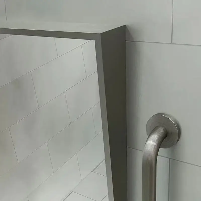 Wall mounted brushed stainless steel framed handicapped mirrors fixed tilt bathroom disabled mirror