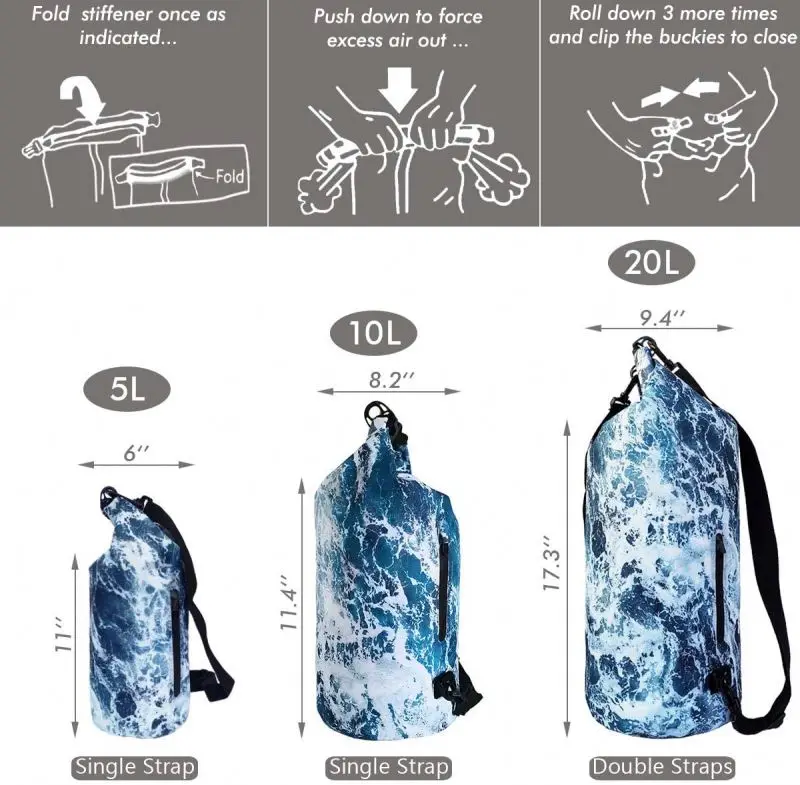 Dry Bag Swim Quick Delivery Customize Pvc 50 Duffel Waterproof Water Proof Bag Black Large Rubberized Green Sand Bag