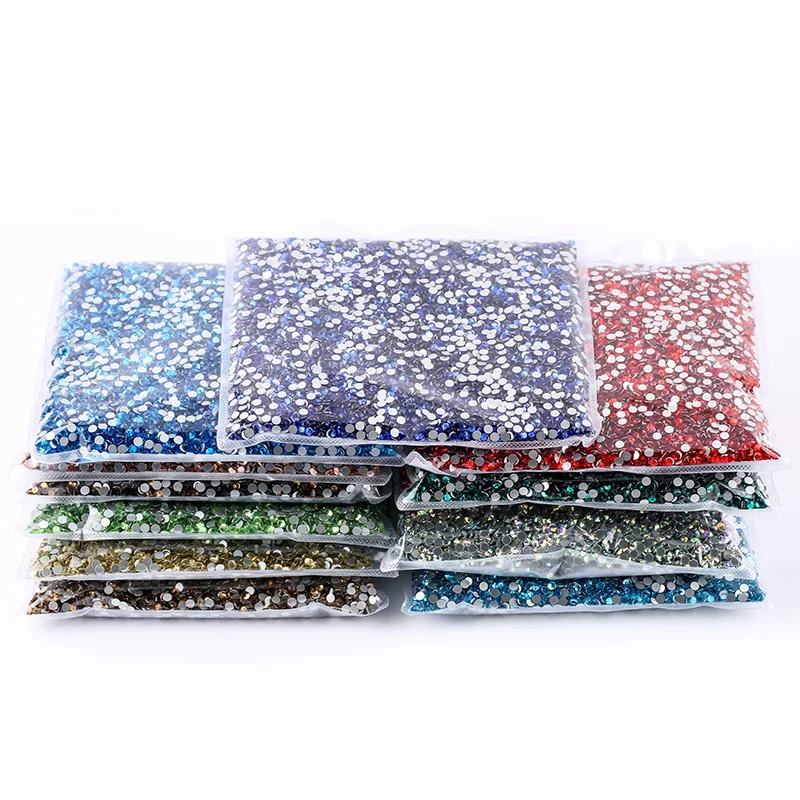 Selling Blingbling 10packs 14400pcs Nail Art Rhinestone in Bulk Glass Crystal Flatback Rhinestones for Nails