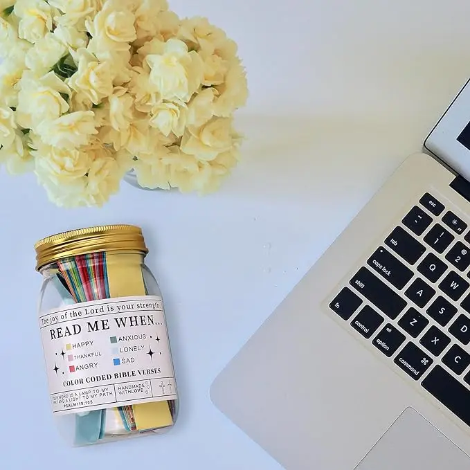 Read Me When Bible Verses Jar for Emotions and Feelings Scripture Prayer Cards Hope Jar