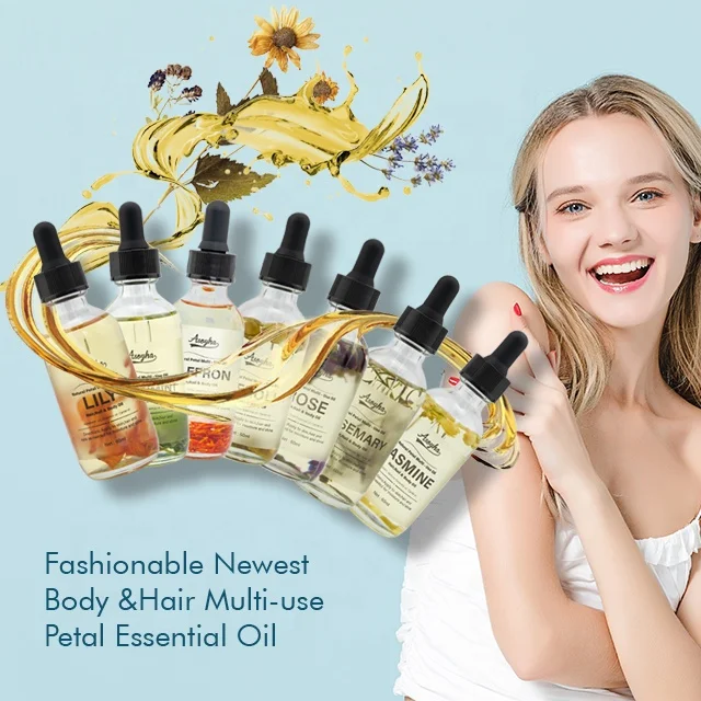 Private Label 100% Natural Organic Pure Face Body Hair Facial Skin Care Repair Massage Rose Galore Petal Oil For Wholesale