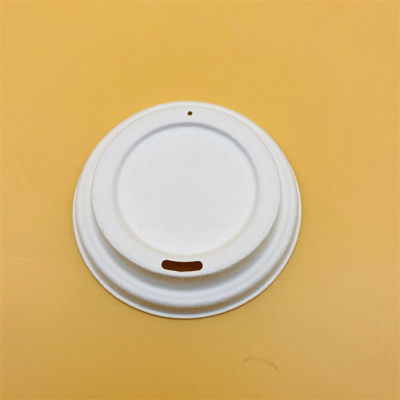 100% Compostable Bagasse Sugarcane Coffee Cup Lid