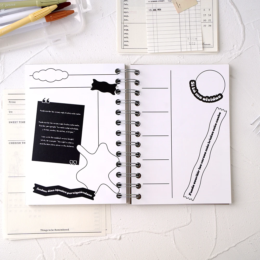 High Quality Customizable Water Drop Notebooks Print Promotion White Journal Spiral B6 Planner