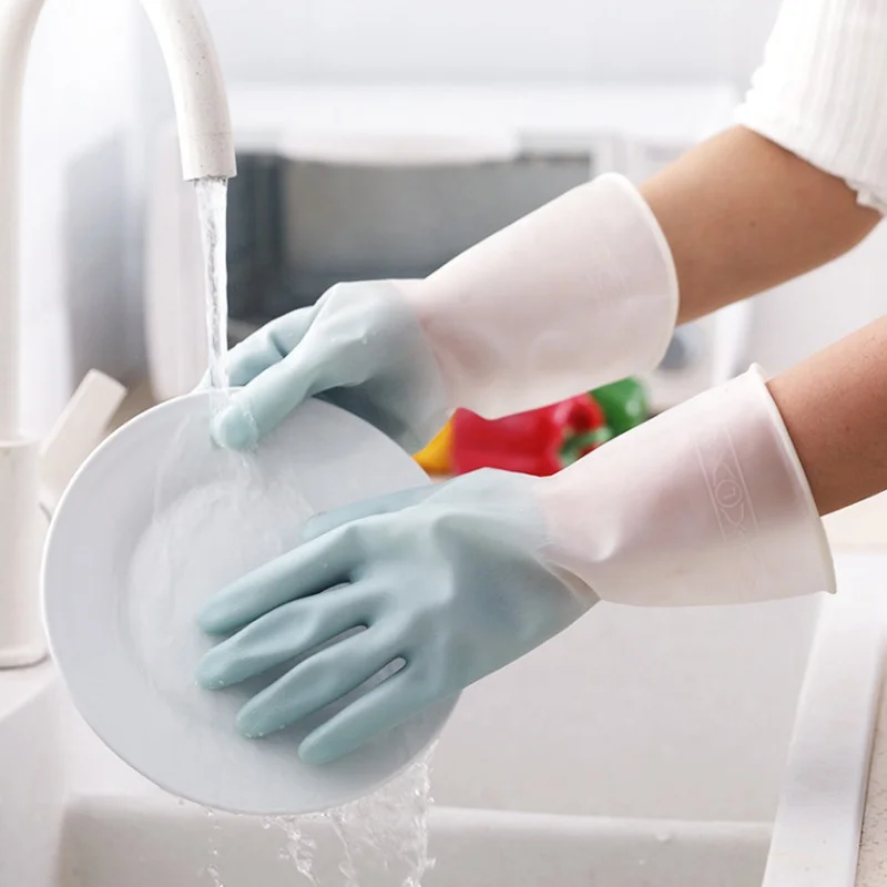 Housework Cleaning Gloves Rubber Dishwashing Gloves Laundry Waterproof Durable Washing Clothes Clean Tool