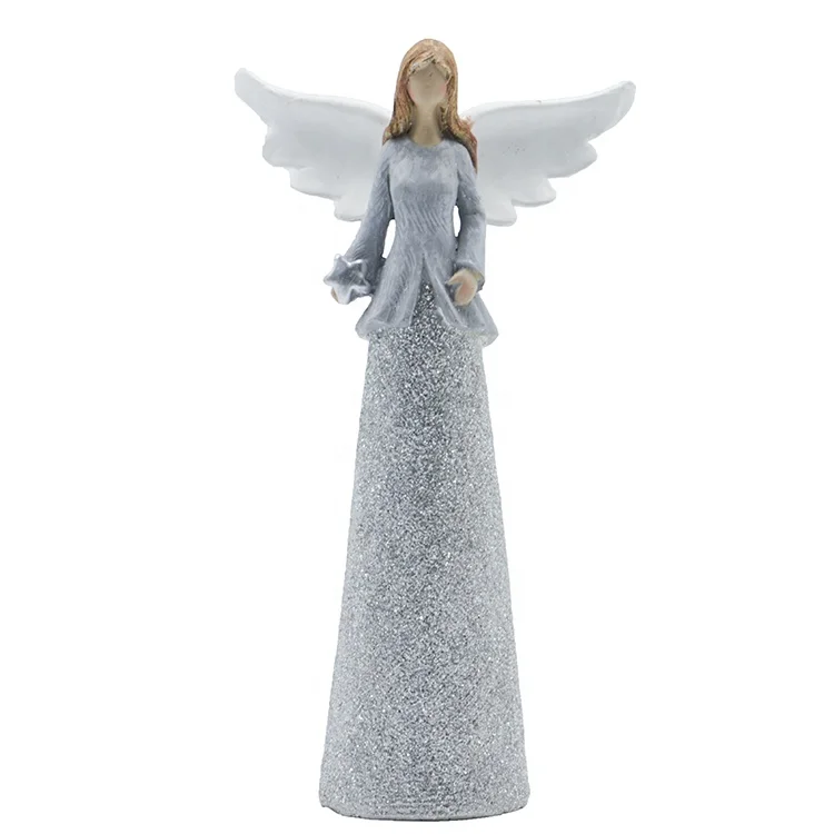 Лидер продаж на Amazon 2019 домашний декор Скандинавская фигурка Ангела из смолы блестящая подставка полирезины