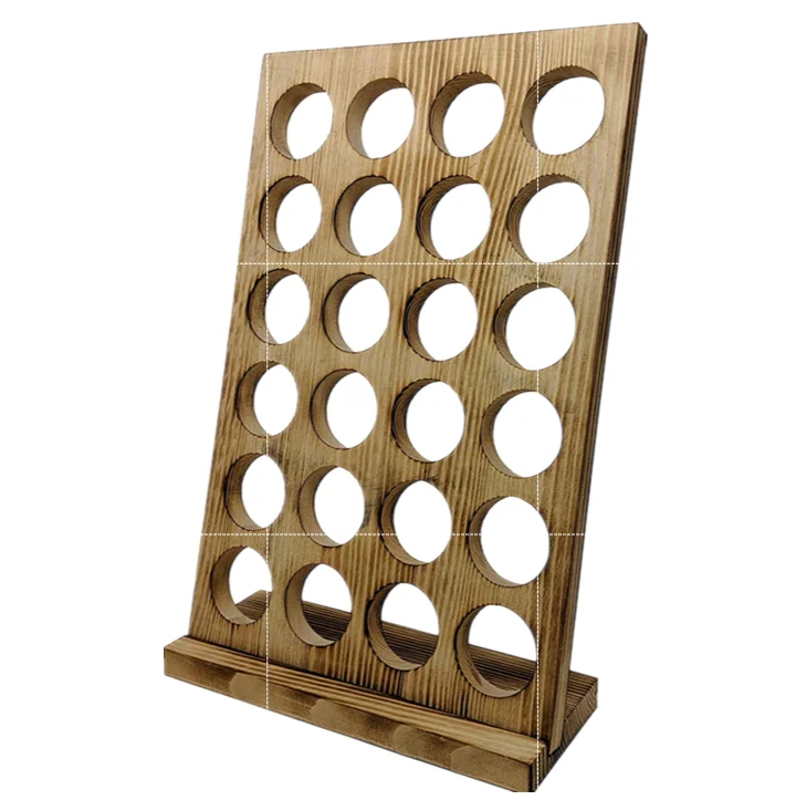 Rustic fire torched Solid wood 24 nespresso coffee capsule  pod  k-cup holder rack