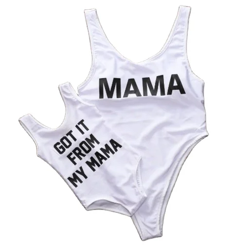 
Bathing Suit 2021 Summer Womens Swim Suits Fabric White Mommy and Me One Piece Swim Suits 
