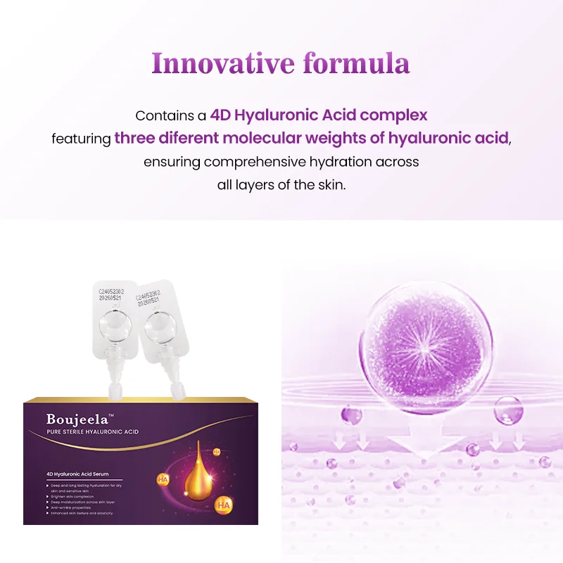 Most Popular Hyaluronate Acid 1ml*10vials Volume Disposable Ampoule Portable Anti Aging Face Serum