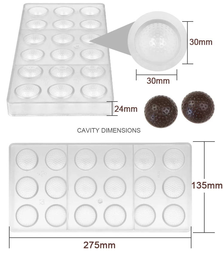 DIY Baking Mold Round-Shaped Chocolate Mold Wholesale Chocolate Molds Plastic Polycarbonate Mould for Chocolate