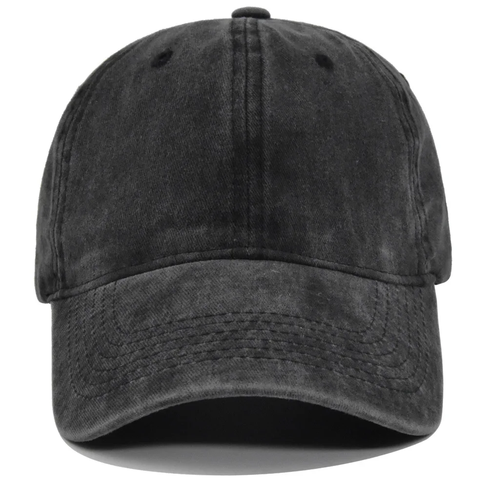Fitspi Wholesale High Quality Pure Color Washed Baseball Cap Adult Children Distressed Peaked 6 Line Caps Sun Glossy Hats