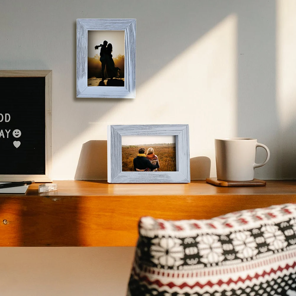 personal Display Pictures Wood Photo Frame Wall Hanging Display photo frame desktop decoration wood picture frame