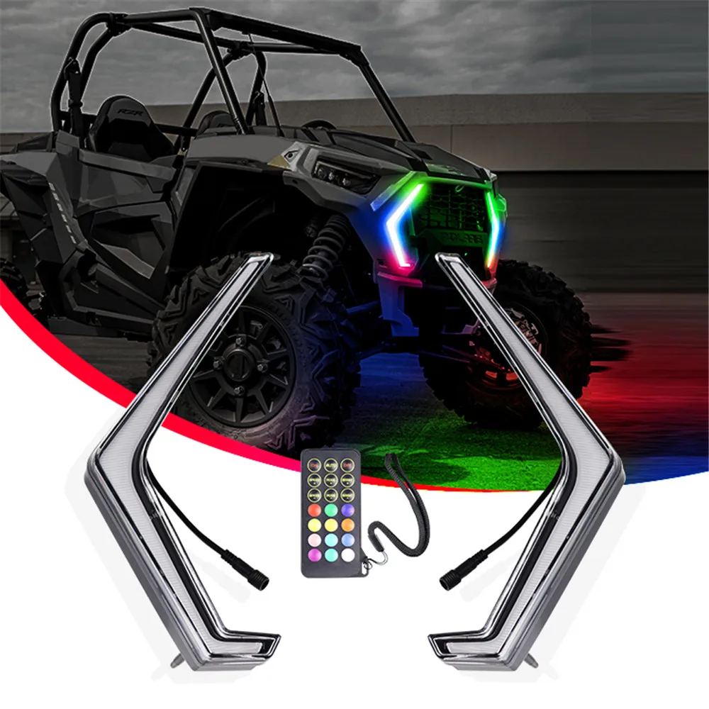 New RGB Led Fang Running Turn Signal Accent Lights For 19-21 Polaris Rzr Xp 4 1000 Tur bo