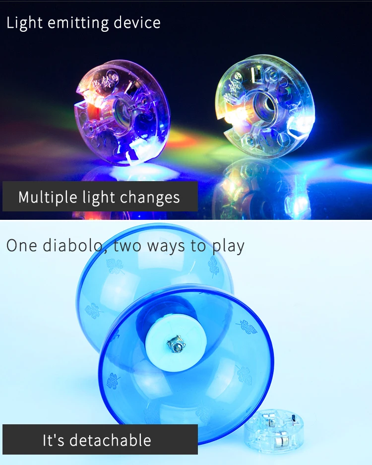 Original Factory Juggling Club Bearing Transparent crystal Color Diabolo chinese yoyo