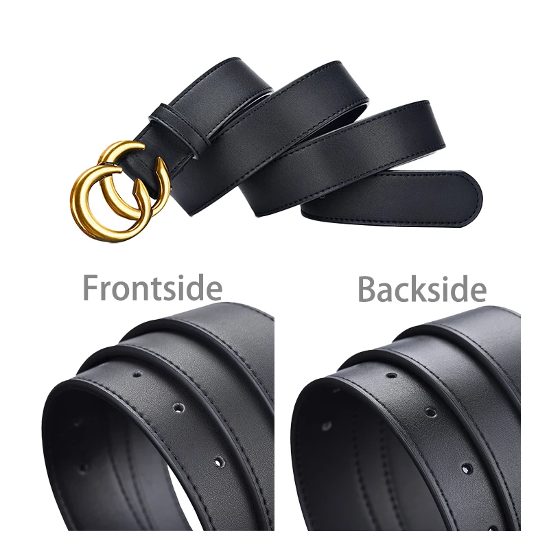 Factory Sale Double C Unisex  Genuine Leather High Quality Designer Belt