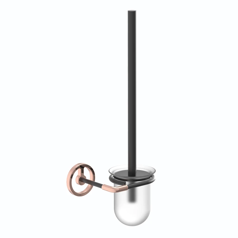 Elegant rose gold and black color glass shelf