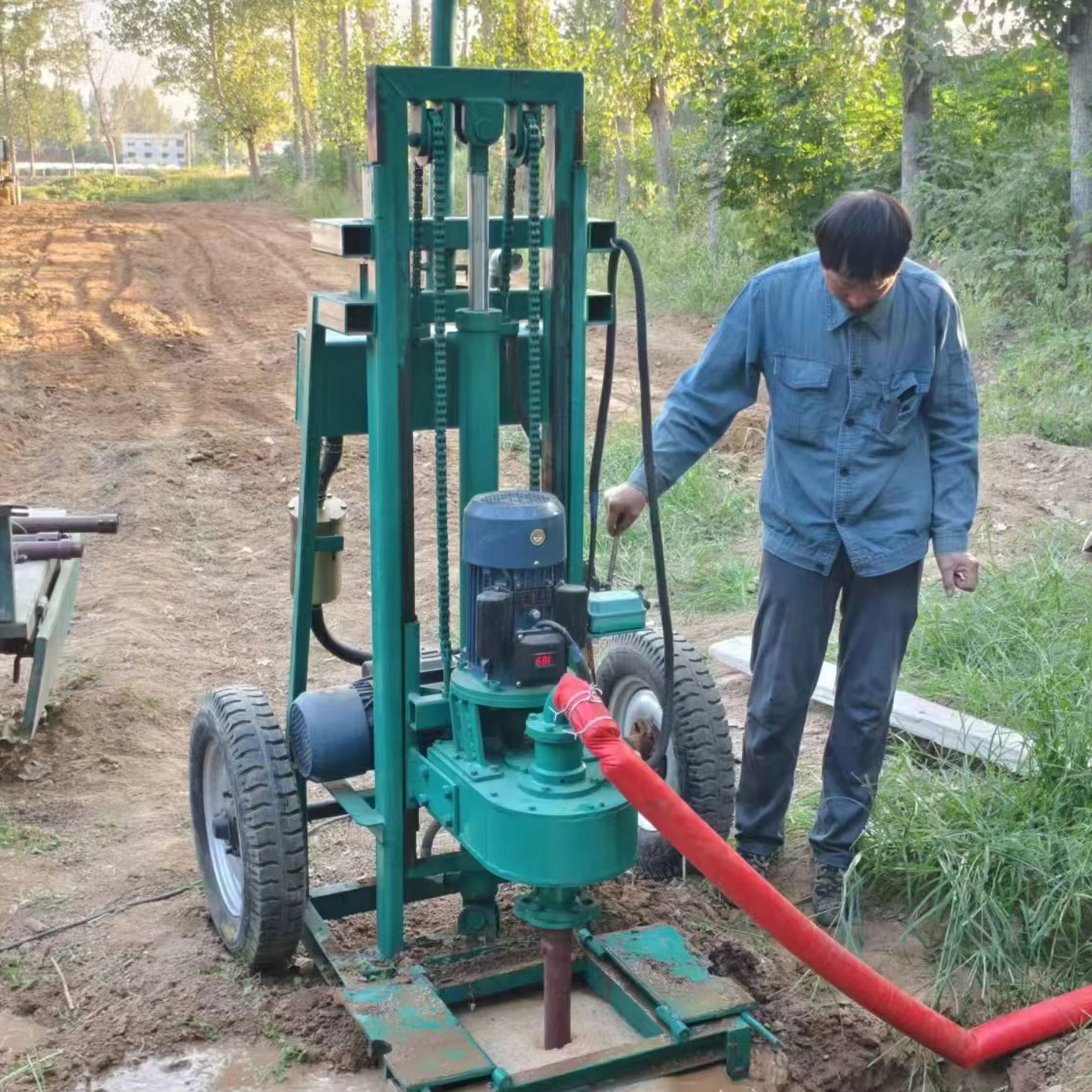 220V electric water well drilling rig manufacturer, selling price of 100 meter water well drilling rig